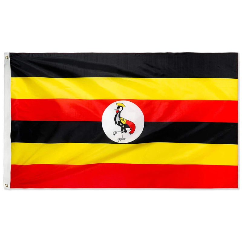 Drapeau l'Ouganda 90x150 – Polyester, œillets | Planet Flag Drapeau l'Ouganda 90x150 – Polyester, œillets | Planet Flag