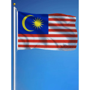 Drapeau la Malaisie 90x150 – Polyester, œillets | Planet Flag
