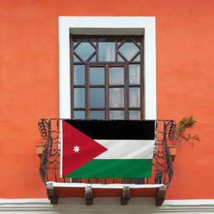 Drapeau la Jordanie 90x150 – Polyester, œillets | Planet Flag