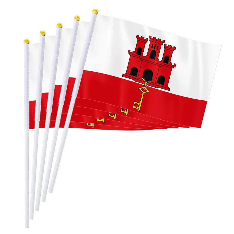 Drapeau à main Gibraltar | Planet Flag