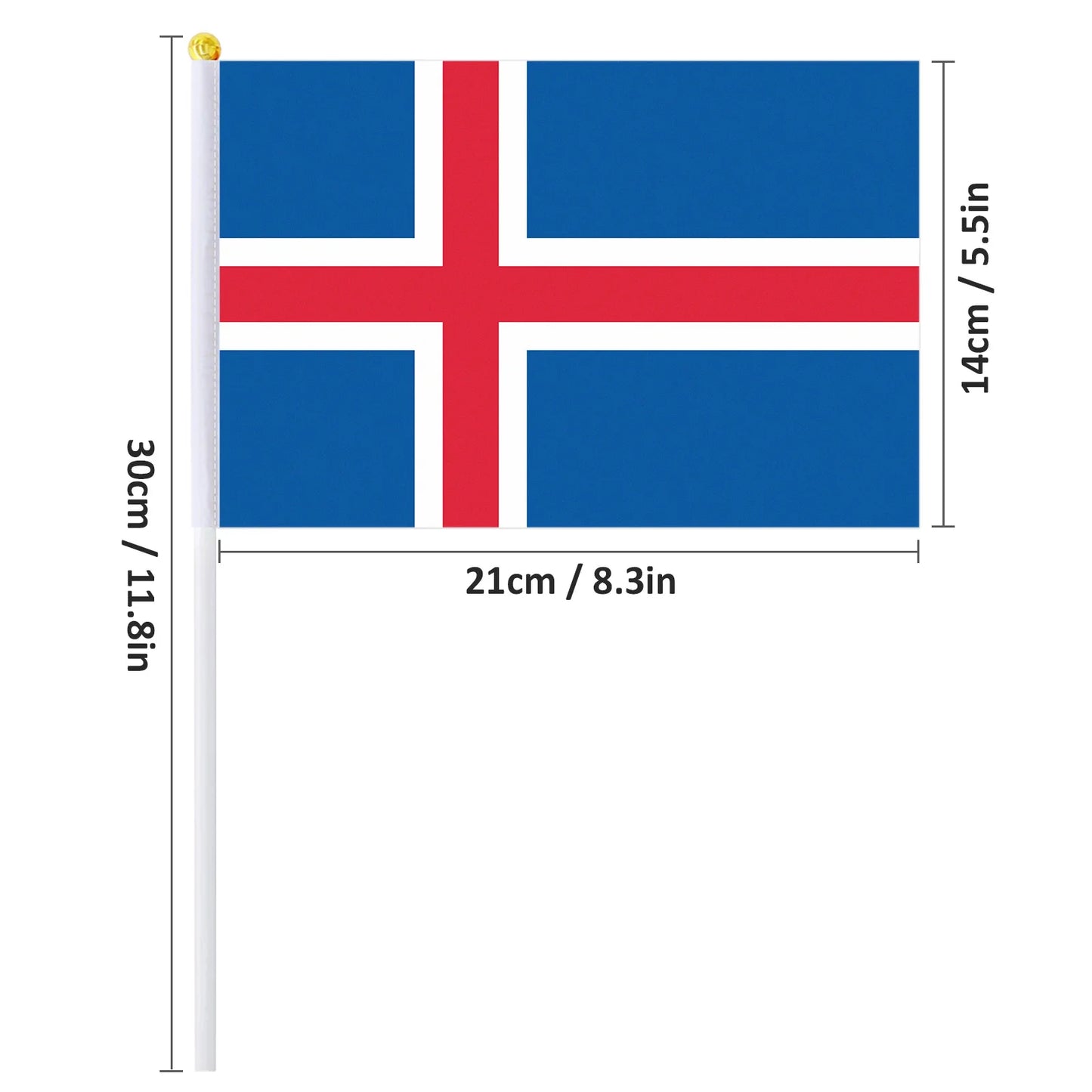 Drapeau à main de l'Islande