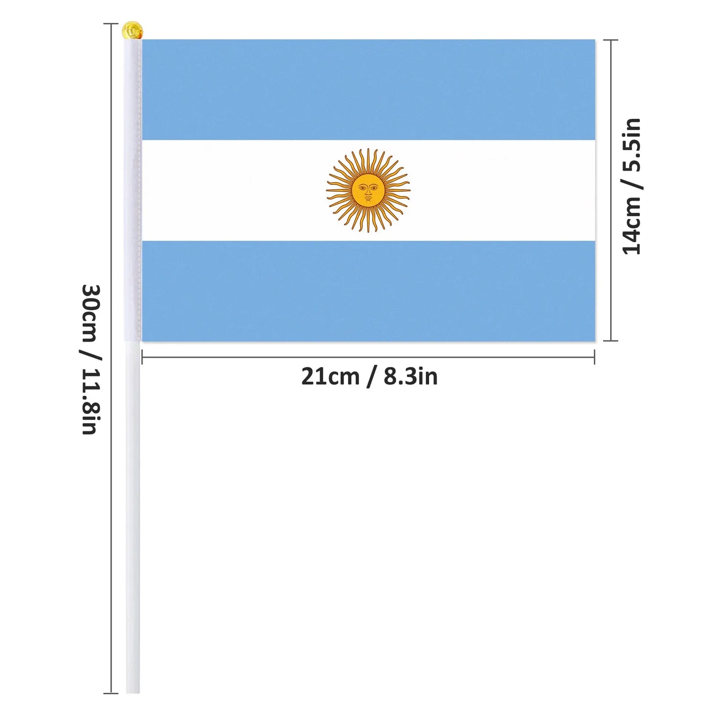 Drapeau à main de l'Argentine