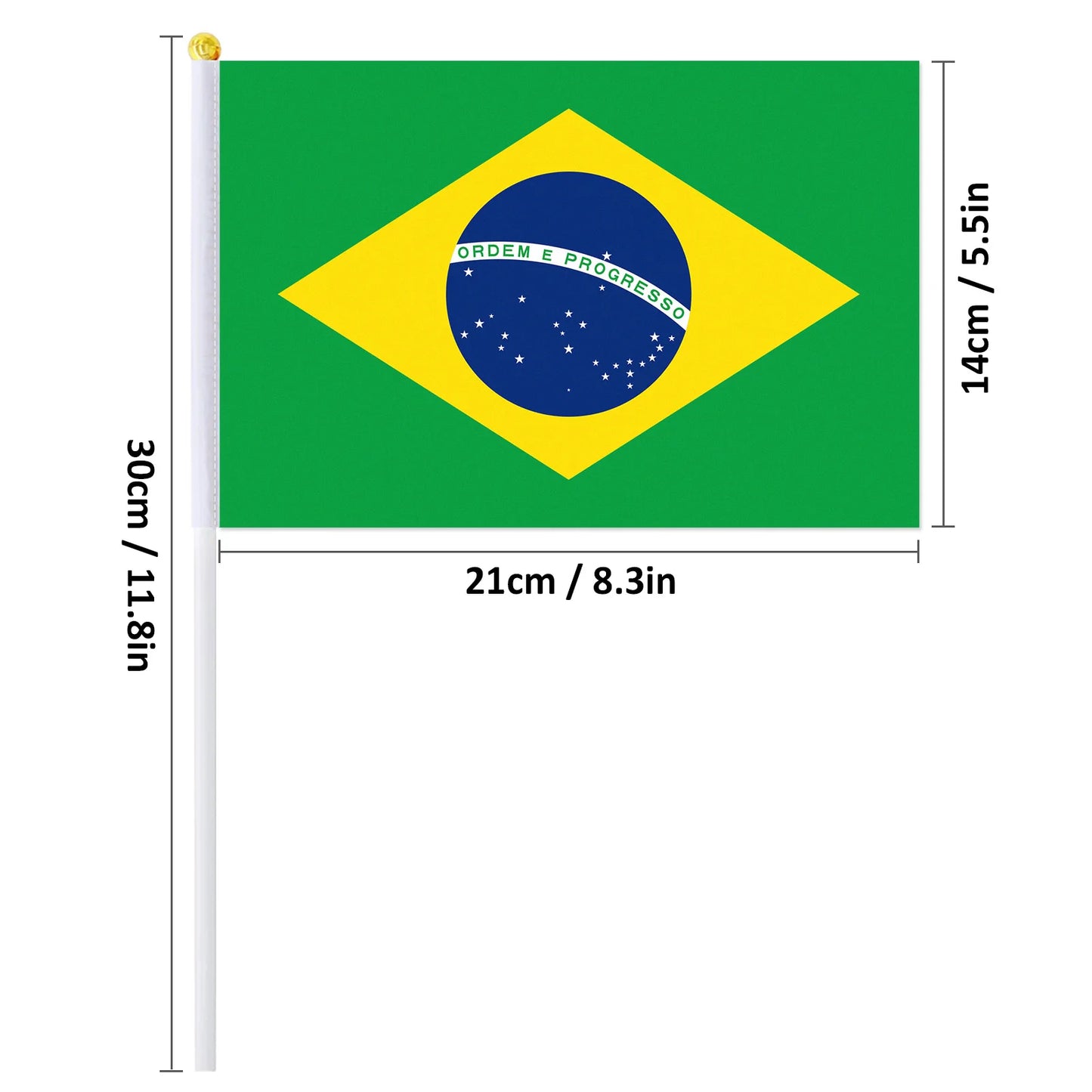 Drapeau à main du Brésil