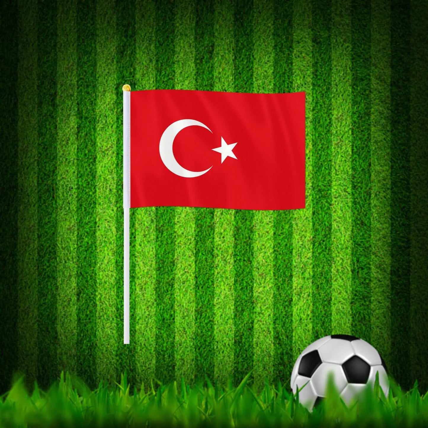 Drapeau à main de la Turquie