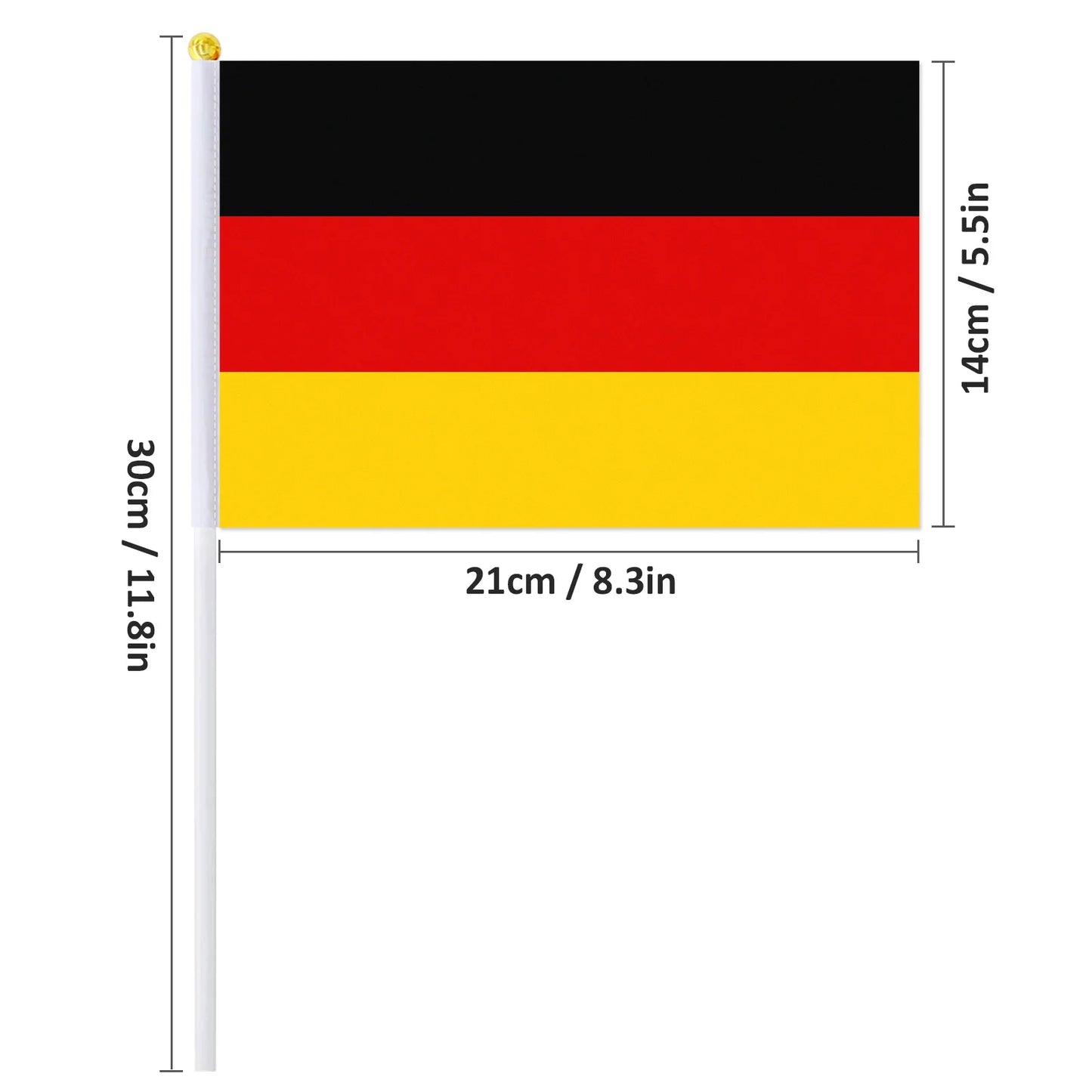 Drapeau à main de l'Allemagne