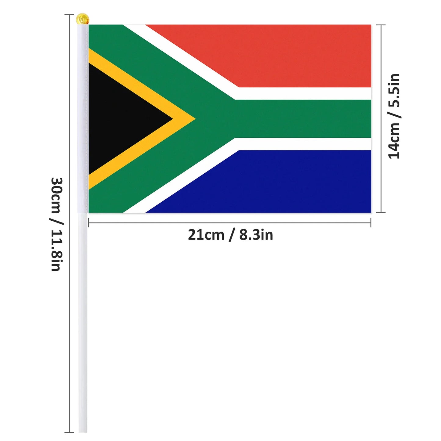 Drapeau à main de l'Afrique du Sud