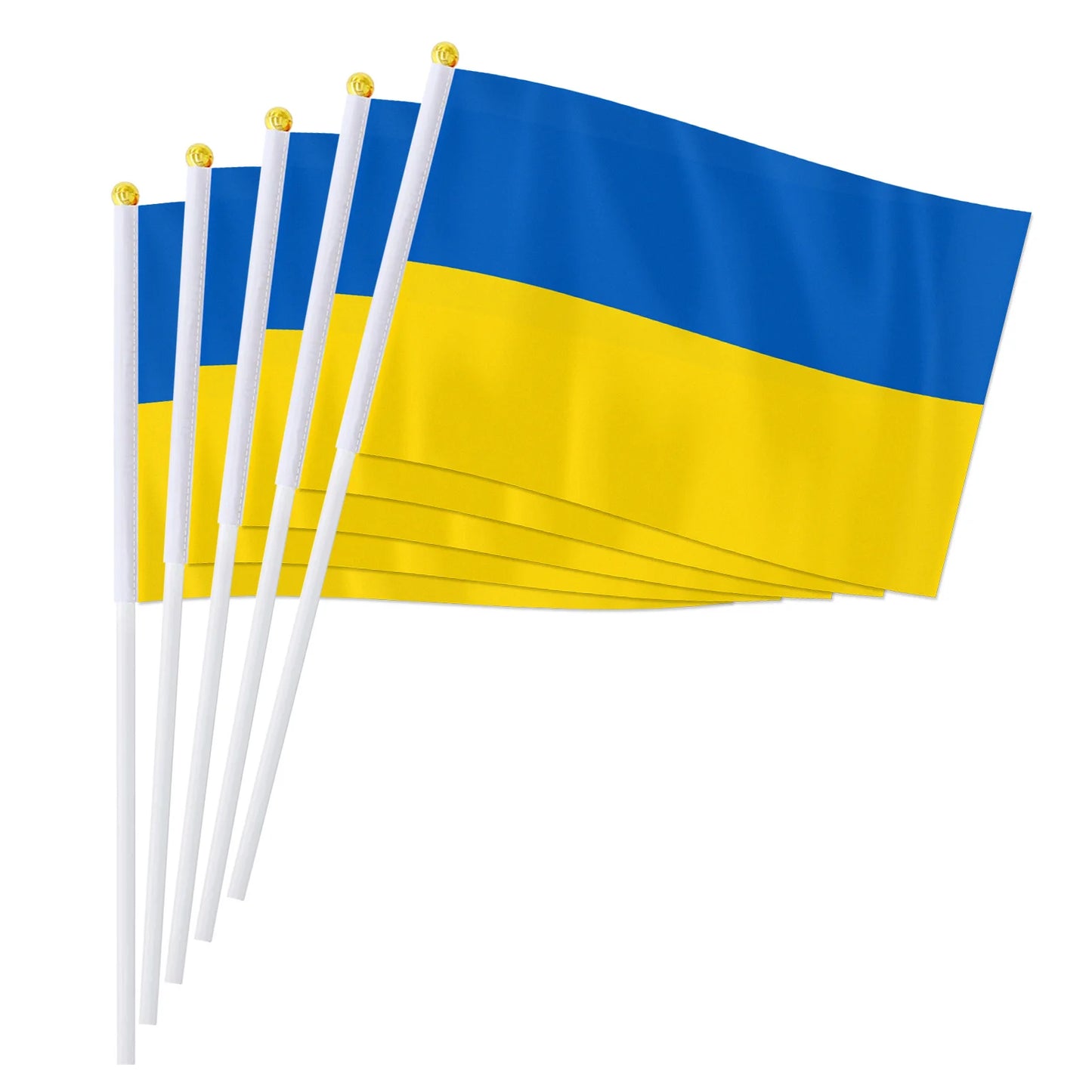 Drapeau à main de l'Ukraine